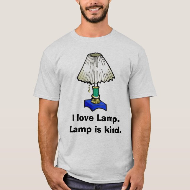 Camiseta lâmpada, eu amo a lâmpada. A lâmpada é amável (Frente)