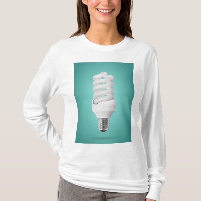 Camiseta Lâmpada Fluorescente Compacta Espiral Moderna (Frente)