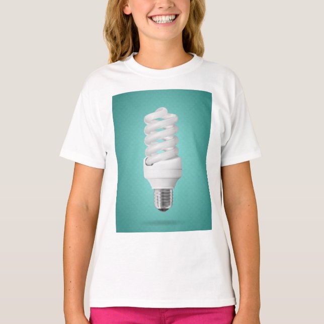 Camiseta Lâmpada Fluorescente Compacta Espiral Moderna (Frente)