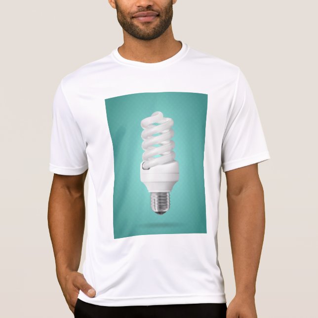 Camiseta Lâmpada Fluorescente Compacta Espiral Moderna (Frente)