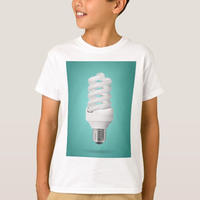 Camiseta Lâmpada Fluorescente Compacta Espiral Moderna (Frente)
