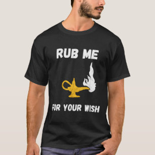 Camiseta Lâmpada Genérica Engraçada Rub Me Deseja O Costume