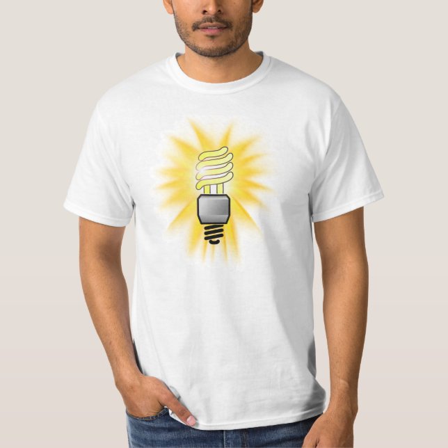 Camiseta Lâmpada Lâmpada de Poupança de Energia CFL (Frente)