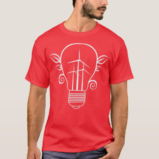 Camiseta Lâmpada Lâmpada do Moinho Solar Energia Energia