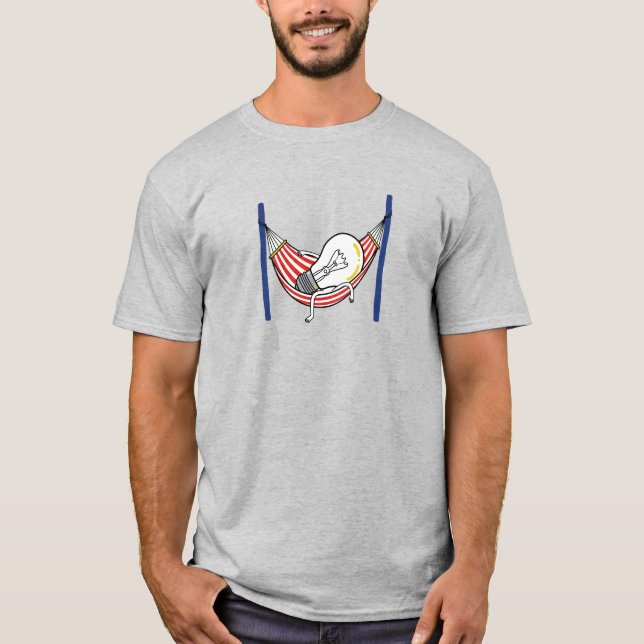 Camiseta Lâmpada Lâmpada Hammock Cartoon Engraçado Presente (Frente)