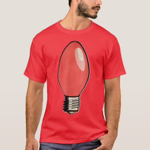 Camiseta Lâmpada Leve Da Árvore Vermelha De Natal Vintage