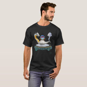 Camiseta Lâmpada Mágica de Dragão de Cerâmica Branca