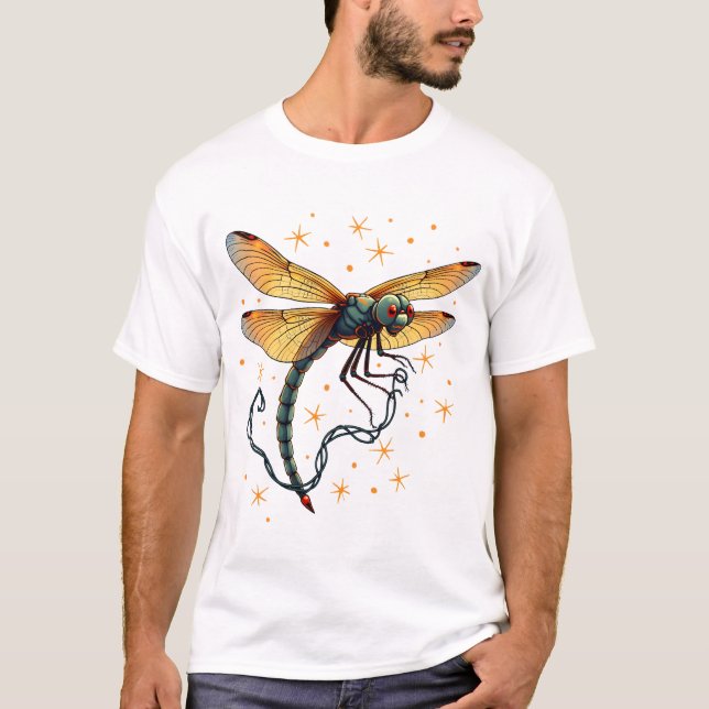 Camiseta Lâmpadas de Natal Libélula (Frente)
