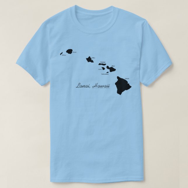 Camiseta Lanai Havaí Com Ilhas Havaianas (Frente do Design)