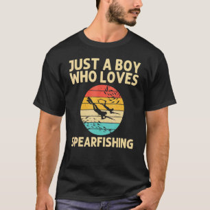 Camiseta Lança de pesca legal para meninos, crianças, mergu
