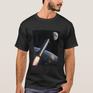 Camiseta Lançamento da SpaceX Starship   Foguete Reutilizáv