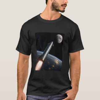 Camiseta Lançamento da SpaceX Starship | Foguete Reutilizáv
