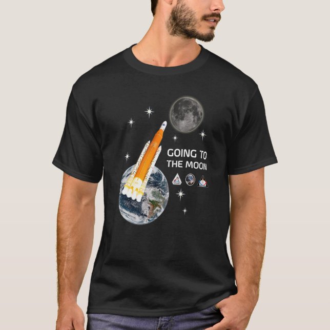 Camiseta Lançamento De Foguete Na Lua (Frente)