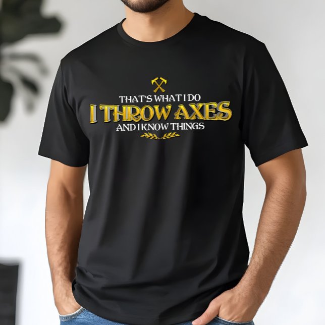 Camiseta Lançamento de Machado - Eu Lanço Machados & Eu Sei (Criador carregado)