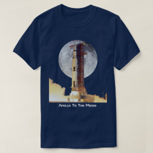 Camiseta Lançamento de Rocket da missão da lua de Apollo