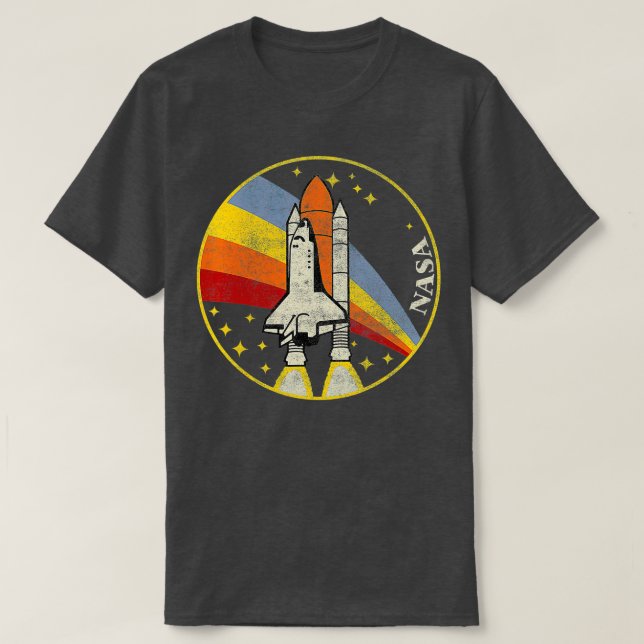 Camiseta Lançamento do Shuttle da NASA no Arco-íris (Frente do Design)