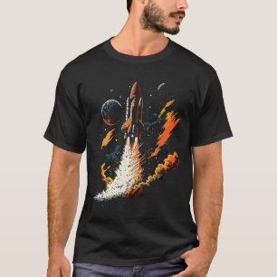 Camiseta Lançamento do Vintage Space Shuttle