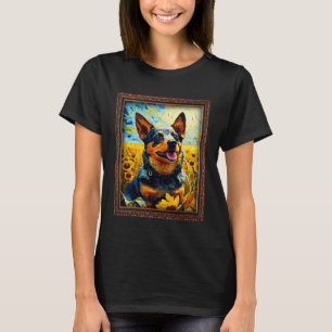 Camiseta Lancashire Heeler Pintura Flor de Girassol Mãe Wo