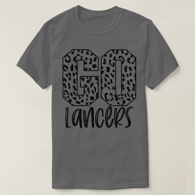 Camiseta Lancers Team Mascot School Spirit Game Night Leopa (Frente do Design)