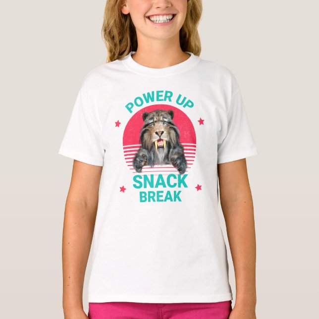 Camiseta Lanche de Recarga Tigre Sabretoide (Frente)