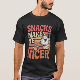 Camiseta Lanches Engraçados Me Tornam Uma Lhama Animal Mais