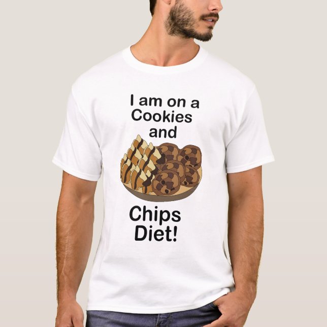Camiseta Lanches Estou Em Dieta De Biscoitos E Salgadinhos  (Frente)