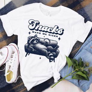 Camiseta Lanches Me Tornam Mais Simpático Guaxinim Engraçad