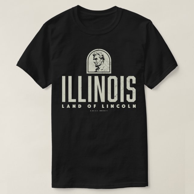 Camiseta Land de Illinois de Lincoln Tan (Frente do Design)