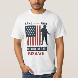 Camiseta Land of the Free Because of the Brave Patriotic