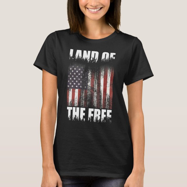 Camiseta Land Of The Free segundo Alteração 4 De Julho Amer (Frente)