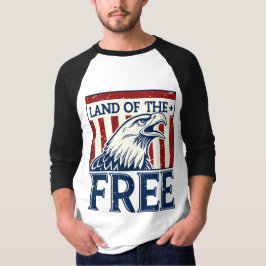 Camiseta Land of the Free - Vintage USA Eagle Graphic