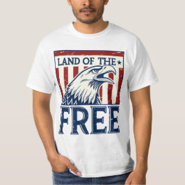 Camiseta Land of the Free - Vintage USA Eagle Graphic