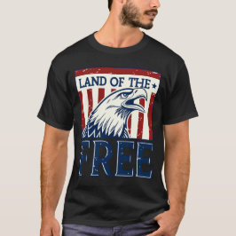 Camiseta Land of the Free - Vintage USA Eagle Graphic