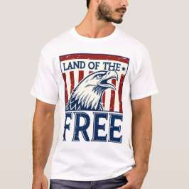Camiseta Land of the Free - Vintage USA Eagle Graphic
