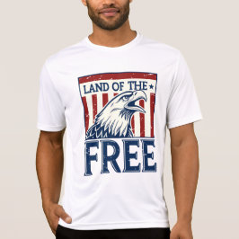 Camiseta Land of the Free - Vintage USA Eagle Graphic