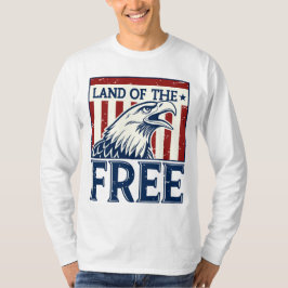 Camiseta Land of the Free - Vintage USA Eagle Graphic