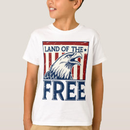 Camiseta Land of the Free - Vintage USA Eagle Graphic