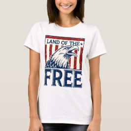 Camiseta Land of the Free - Vintage USA Eagle Graphic