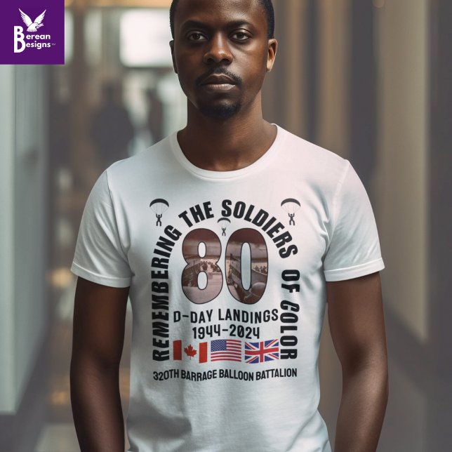 Camiseta LANDINGS 80 Aniversário afro-americanos (Celebrating the African American veterans of the 80th anniversary of D-Day Landings)