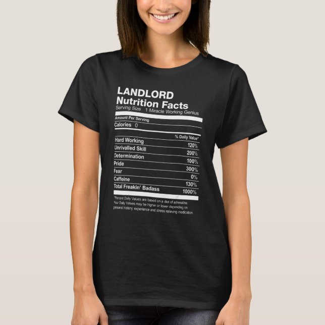 Camiseta Landlord Nutrition Facts (Frente)