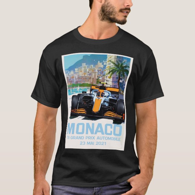 Camiseta Lando Norris Mclaren Monaco Grand Prix 2021 Poster (Frente)