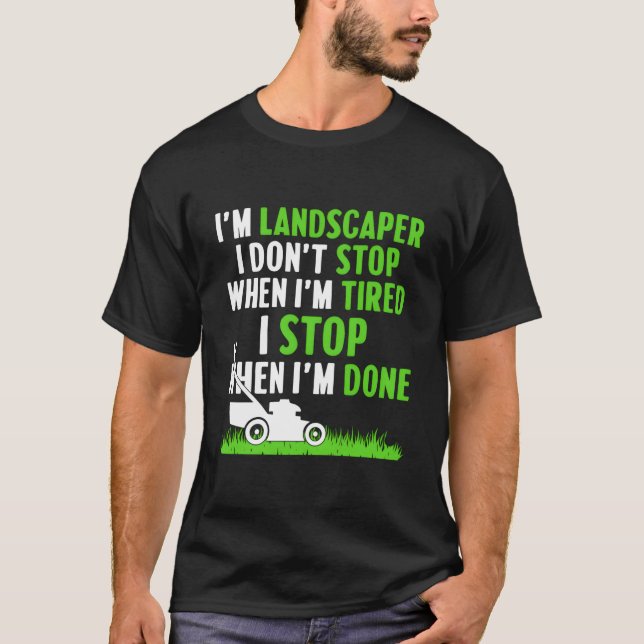 Camiseta Landscag Lawn Mower Landscaper Gardener (Frente)