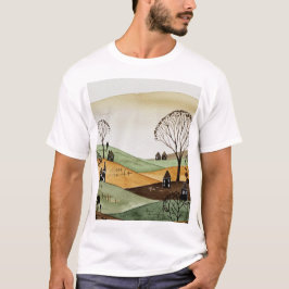 Camiseta landscape of hills with small houses