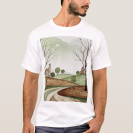 Camiseta landscape of hills with small houses