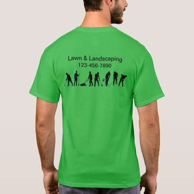 Camiseta Landscaping Business Logo Work Shirts (Verso)