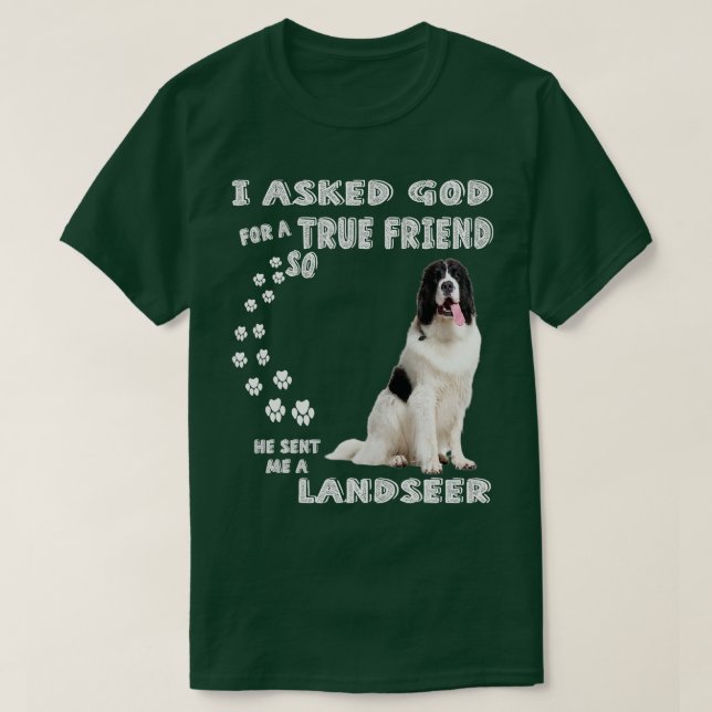 Camiseta Landseer Newfound Dizendo Mãe Pai Newfie (Frente do Design)