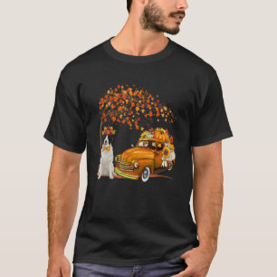 Camiseta Landseer Vestindo Pickup Truck Pumpki da Árvore de