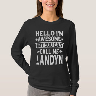 Camiseta Landyn Funny Men Primeiro Nome Olá Sou Incrível