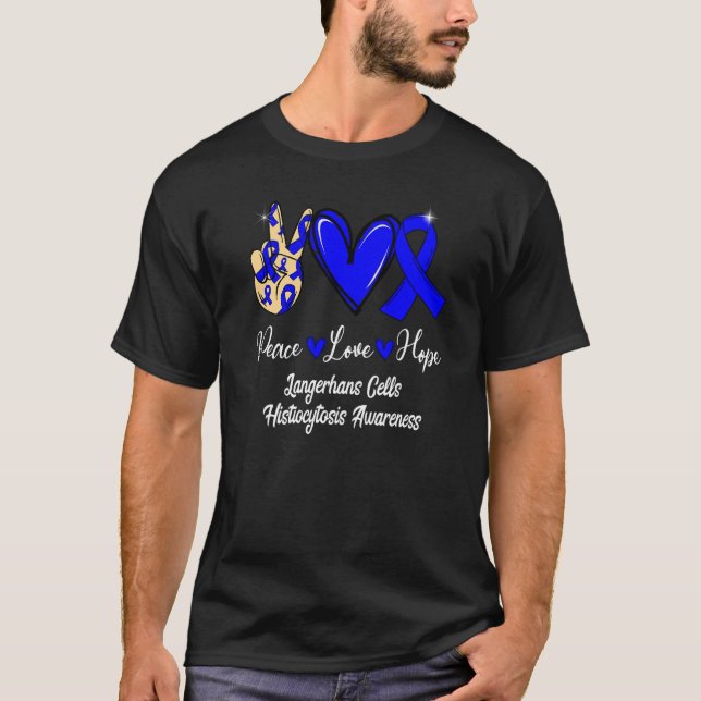 Camiseta Langerhans Células Histiocytosis Paz Amor Esperanç (Frente)