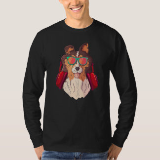 Camiseta Langhaar Collie DJ Headphones Headset Dog Owner
